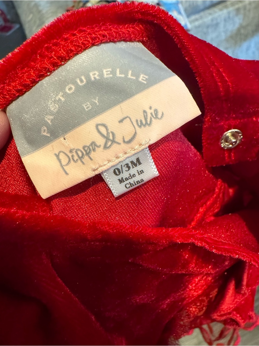 Pastourelle Pippa & Jane Red Holiday Dress Sz 0-3M NWT - Picture 2 of 2
